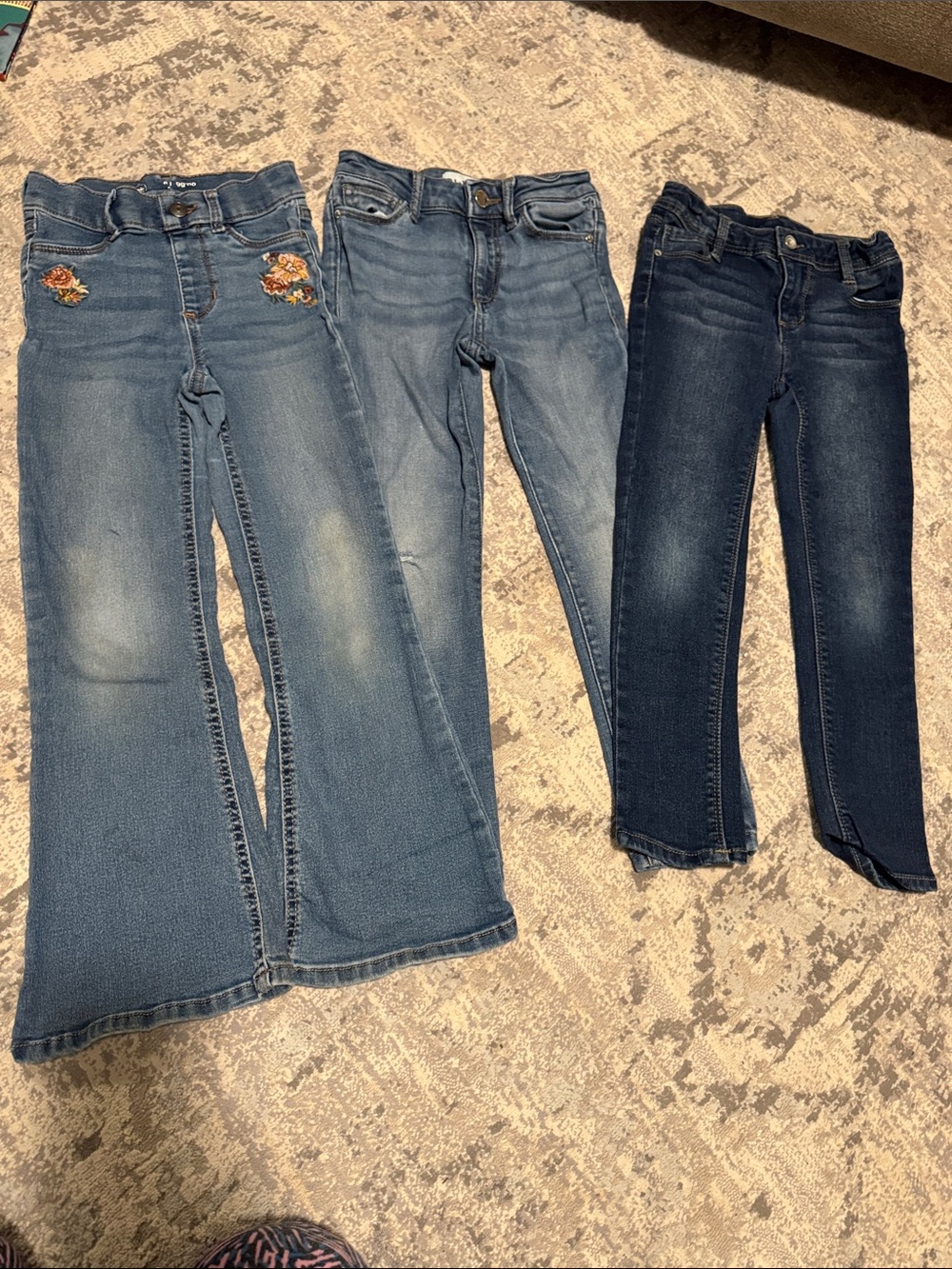 Bundle of 3 Girls' Blue Denim Jeans - Classic Wash